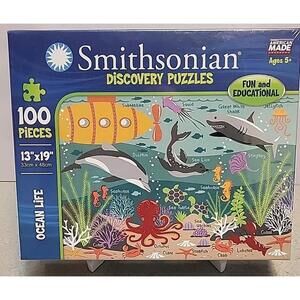 Skullduggery Smithsonian Discovery OCEAN LIFE 100 Piece Puzzle, New Sealed